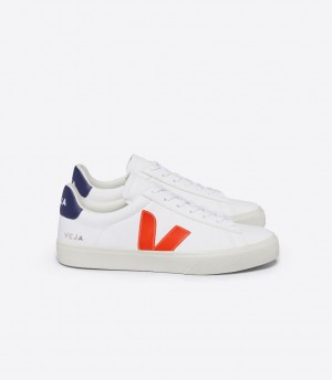 VEJA CAMPO LEATHER WHITE COBALT ORANGE FLUO | VJ24195