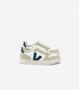 VEJA V-10 LACES LEATHER WHITE BRITTANY ALMOND | VJ24808