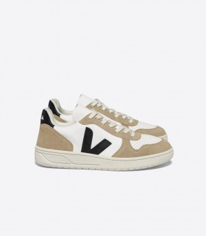 VEJA V-10 LEATHER WHITE BLACK SAHARA | VJ24551