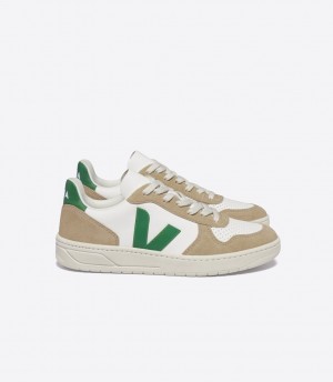 VEJA V-10 LEATHER WHITE EMERAUDE SAHARA | VJ24529