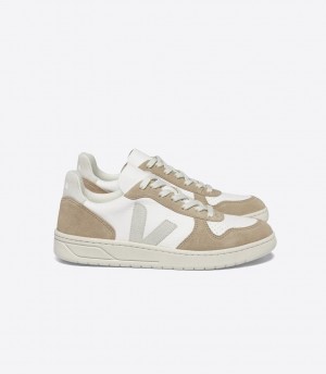 VEJA V-10 LEATHER WHITE NATURAL SAHARA | VJ24552