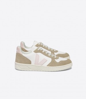 VEJA V-10 LEATHER WHITE PETALE SAHARA | VJ24530