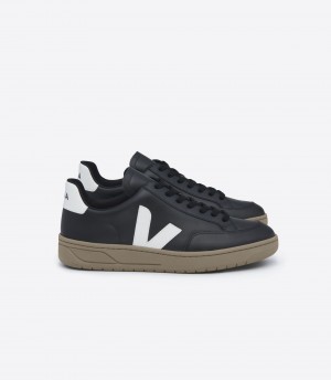 VEJA V-12 LEATHER BLACK WHITE DUNE | VJ24261