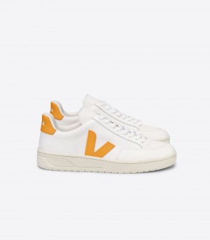 VEJA V-12 LEATHER WHITE OURO | VJ24248