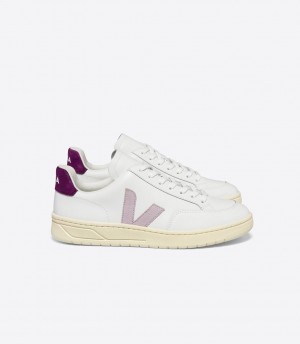 VEJA V-12 LEATHER WHITE PARME MAGENTA | VJ24591