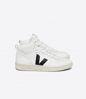 VEJA V-15 LEATHER WHITE BLACK | VJ24318