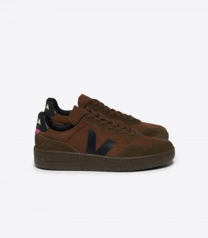 VEJA V-90 SUEDE WALNUT BLACK | VJ24569