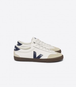 VEJA VOLLEY LEATHER WHITE NAUTICO BARK | VJ24478