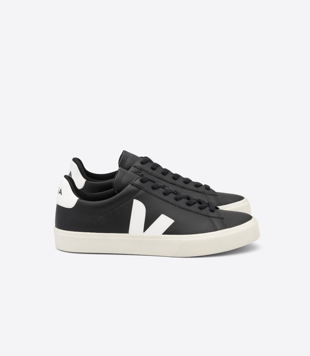 VEJA CAMPO LEATHER BLACK WHITE | VJ24207