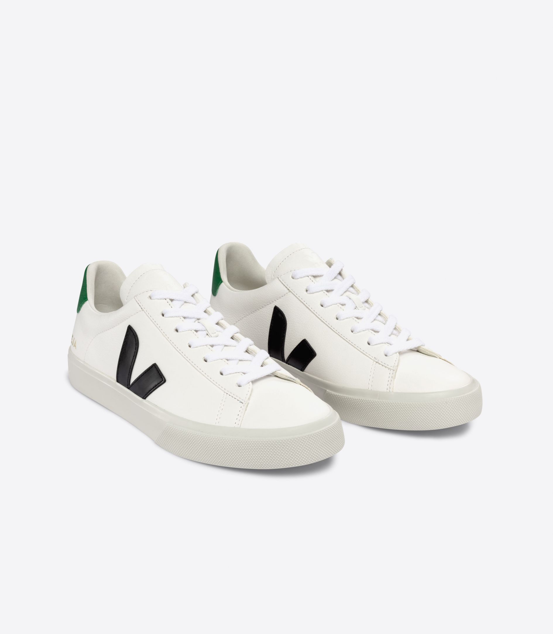 VEJA CAMPO LEATHER WHITE BLACK EMERAUDE | VJ24183