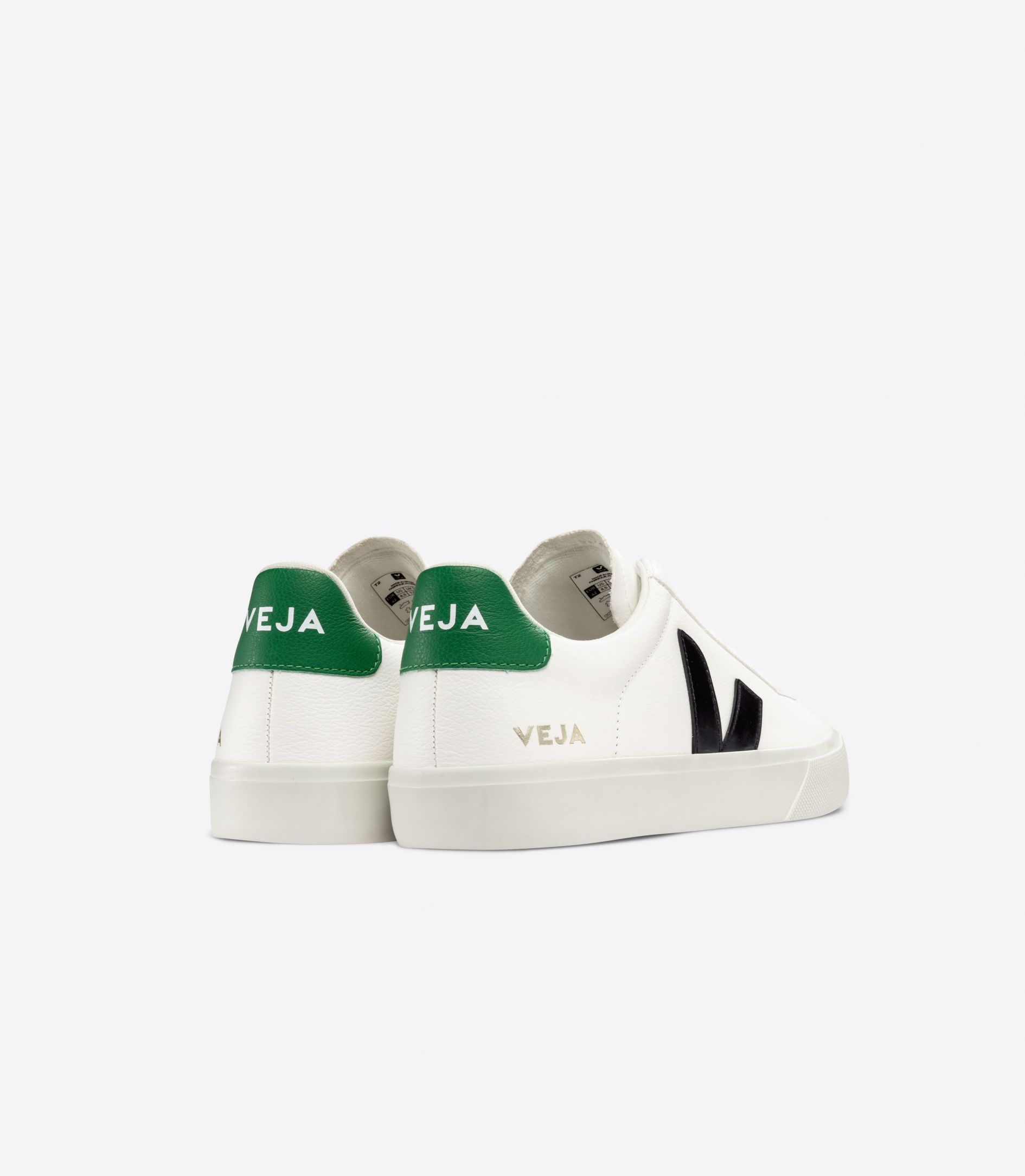 VEJA CAMPO LEATHER WHITE BLACK EMERAUDE | VJ24183