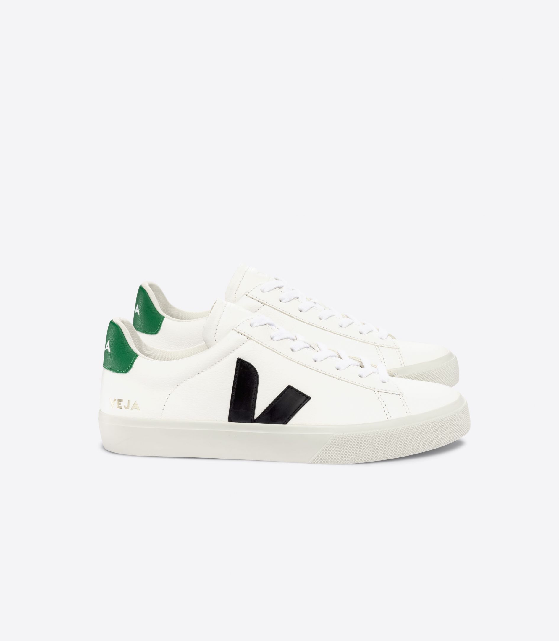 VEJA CAMPO LEATHER WHITE BLACK EMERAUDE | VJ24482