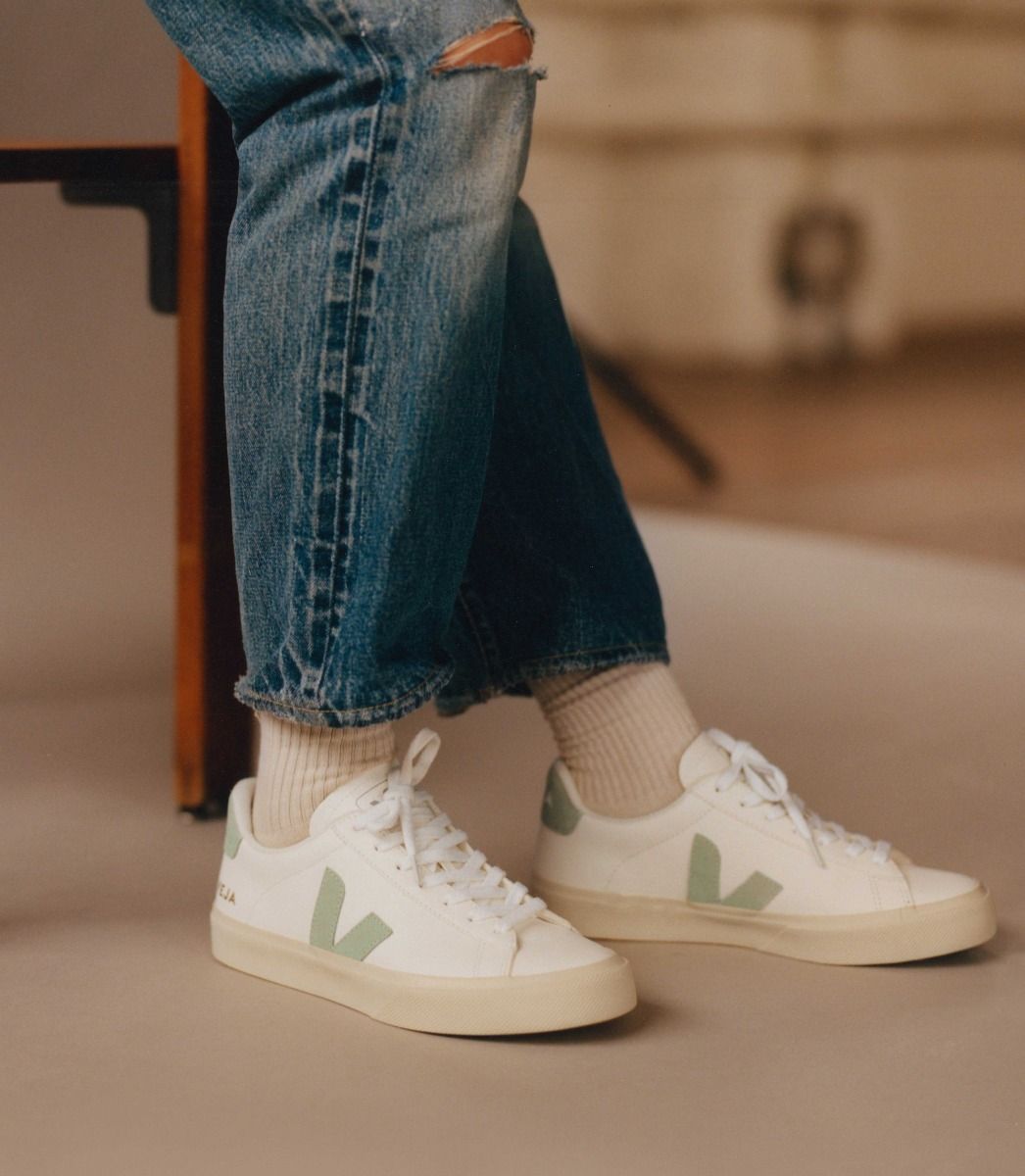 VEJA CAMPO LEATHER WHITE MATCHA | VJ24197