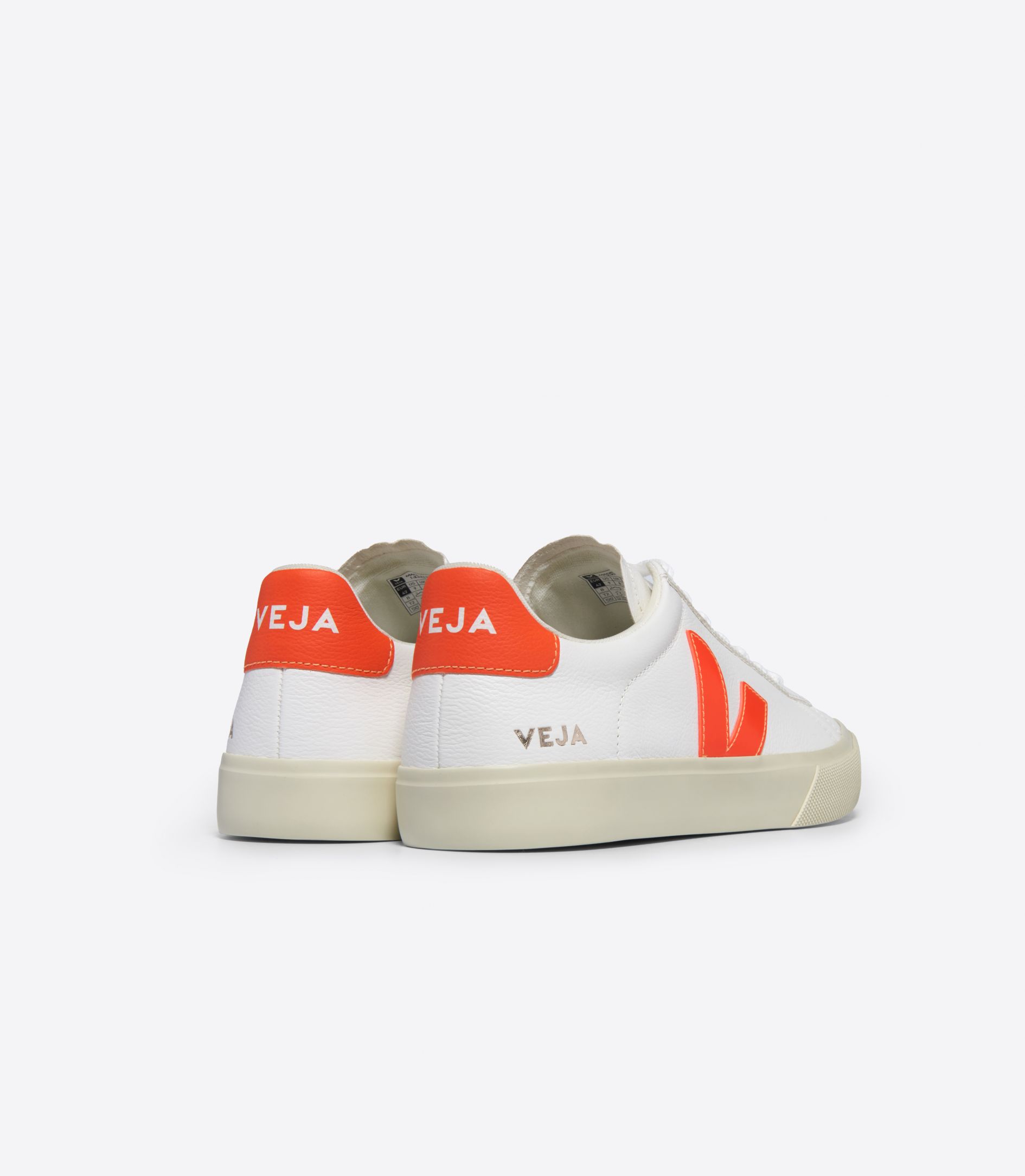 VEJA CAMPO LEATHER WHITE ORANGE FLUO | VJ24200