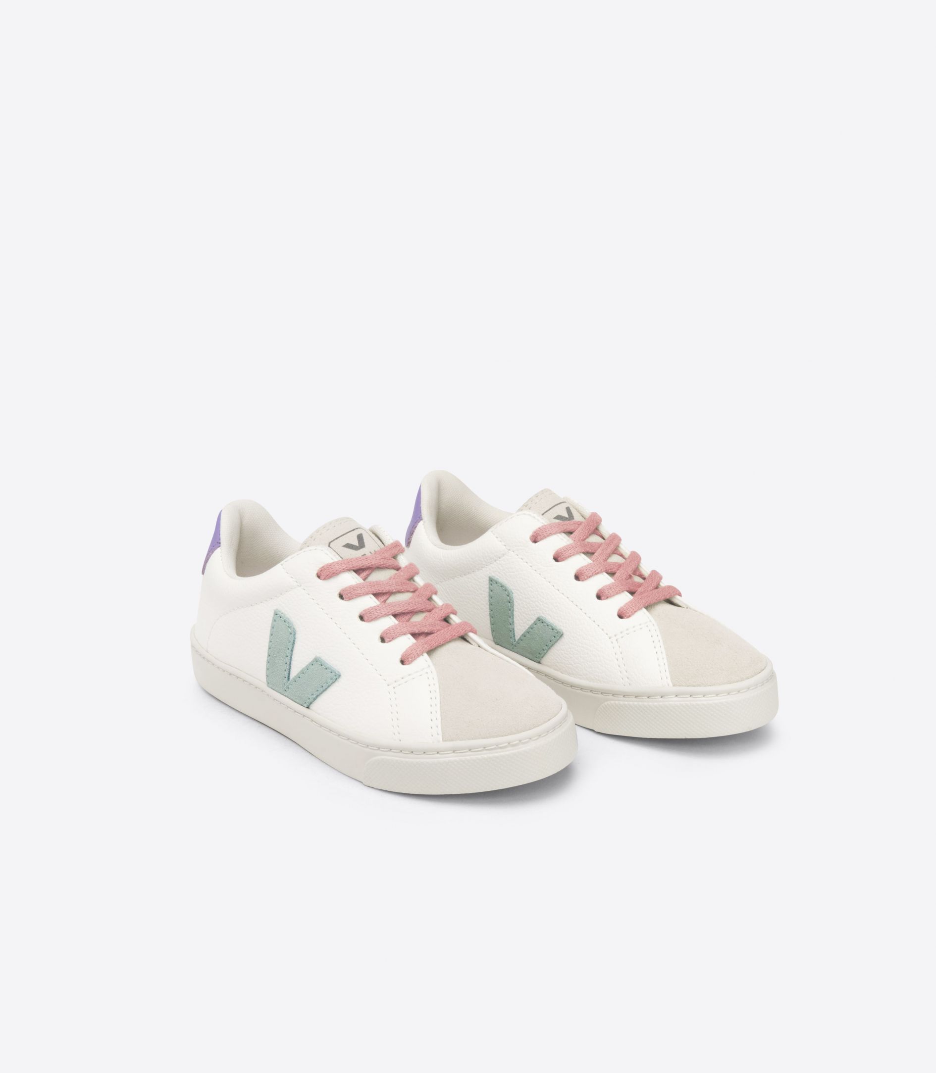 VEJA ESPLAR LACES LEATHER WHITE MATCHA LAVANDE | VJ24811