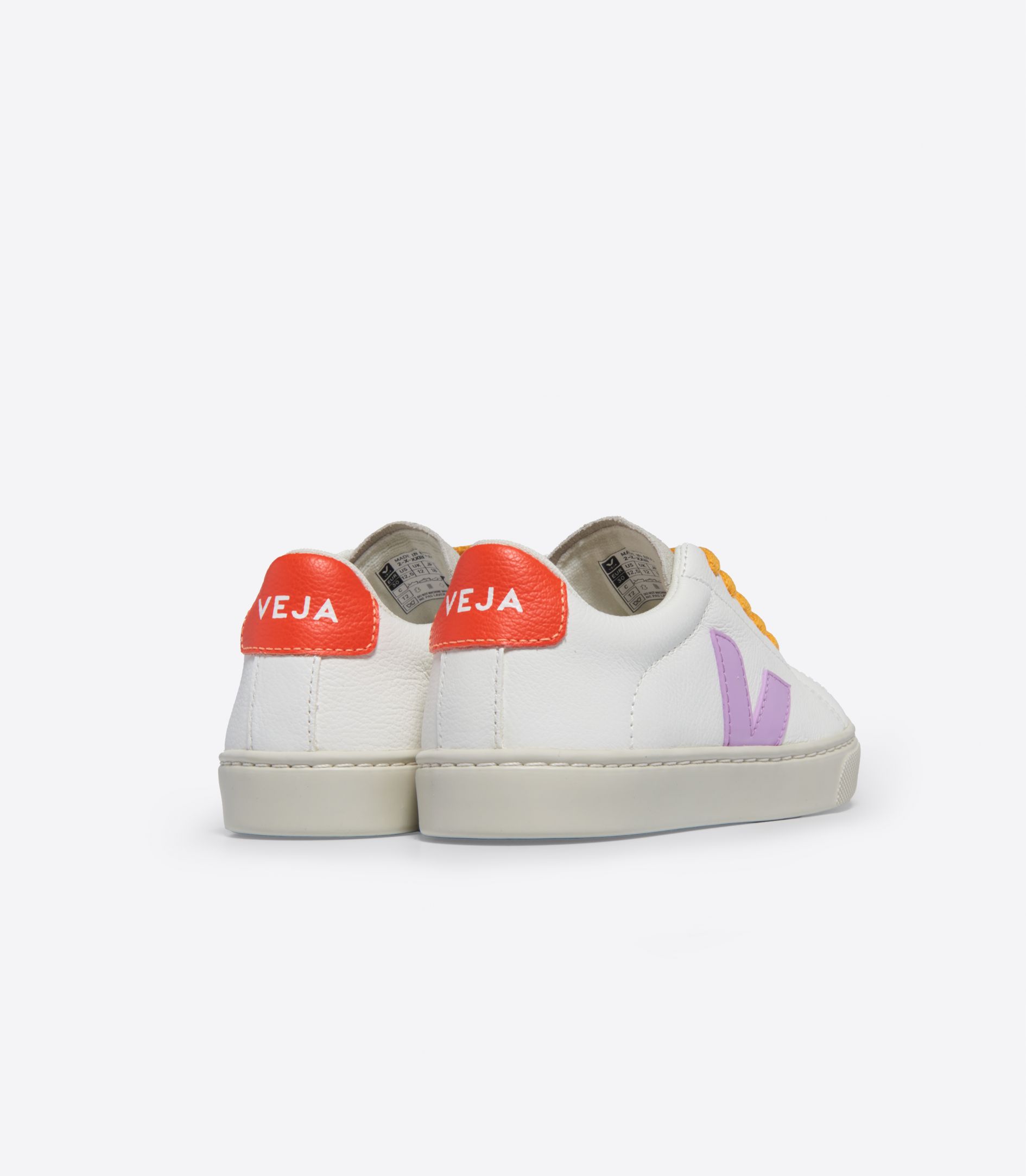 VEJA ESPLAR LACES LEATHER WHITE ORCHID ORANGE FLUO | VJ24847