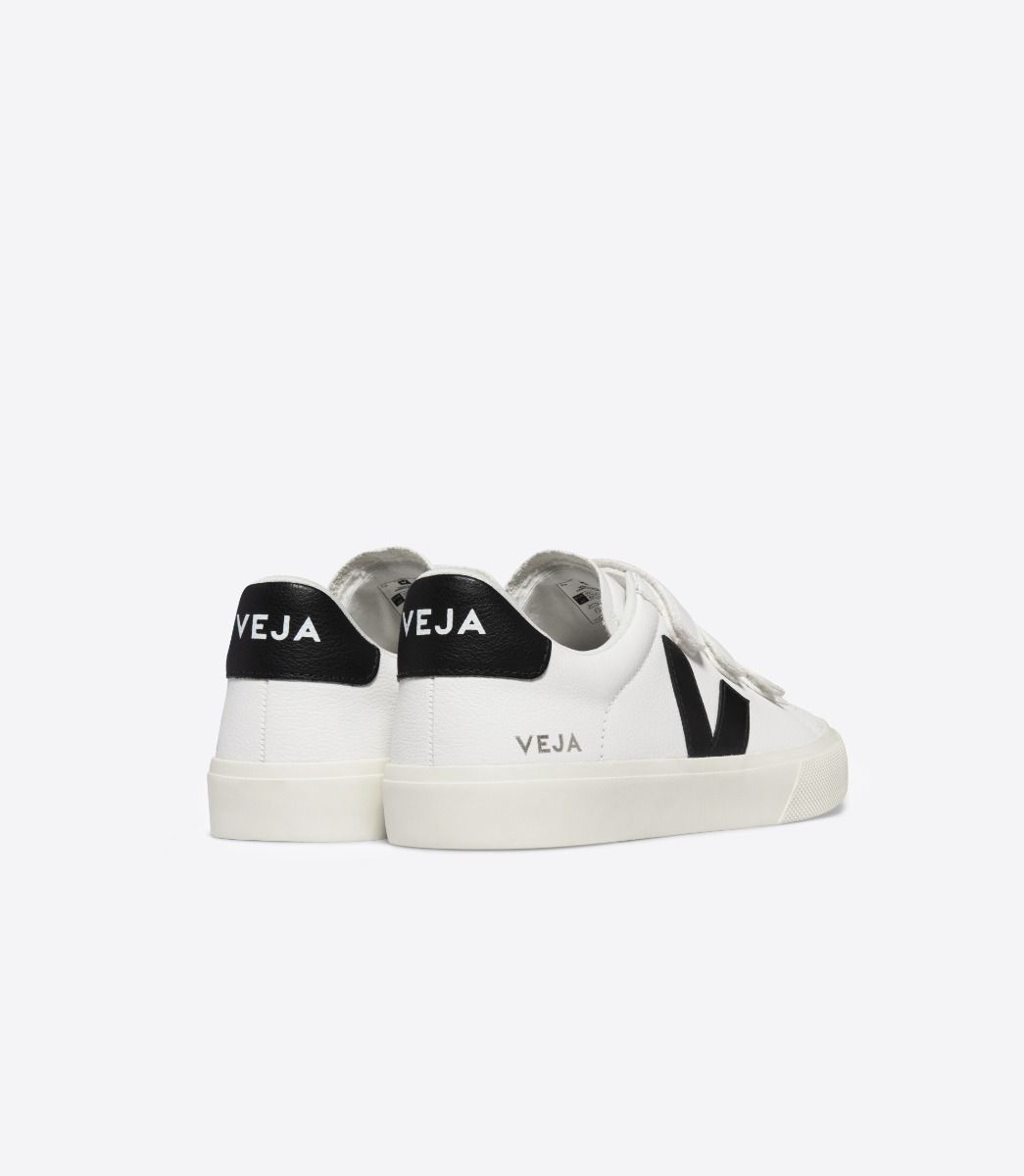 VEJA RECIFE LEATHER WHITE BLACK | VJ24358