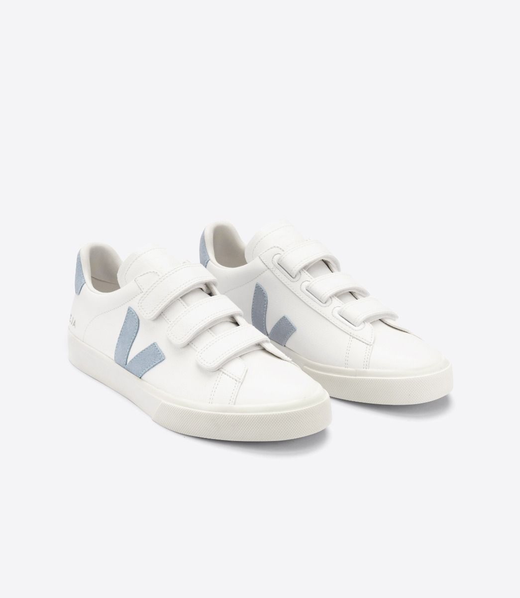 VEJA RECIFE LEATHER WHITE STEEL | VJ24351