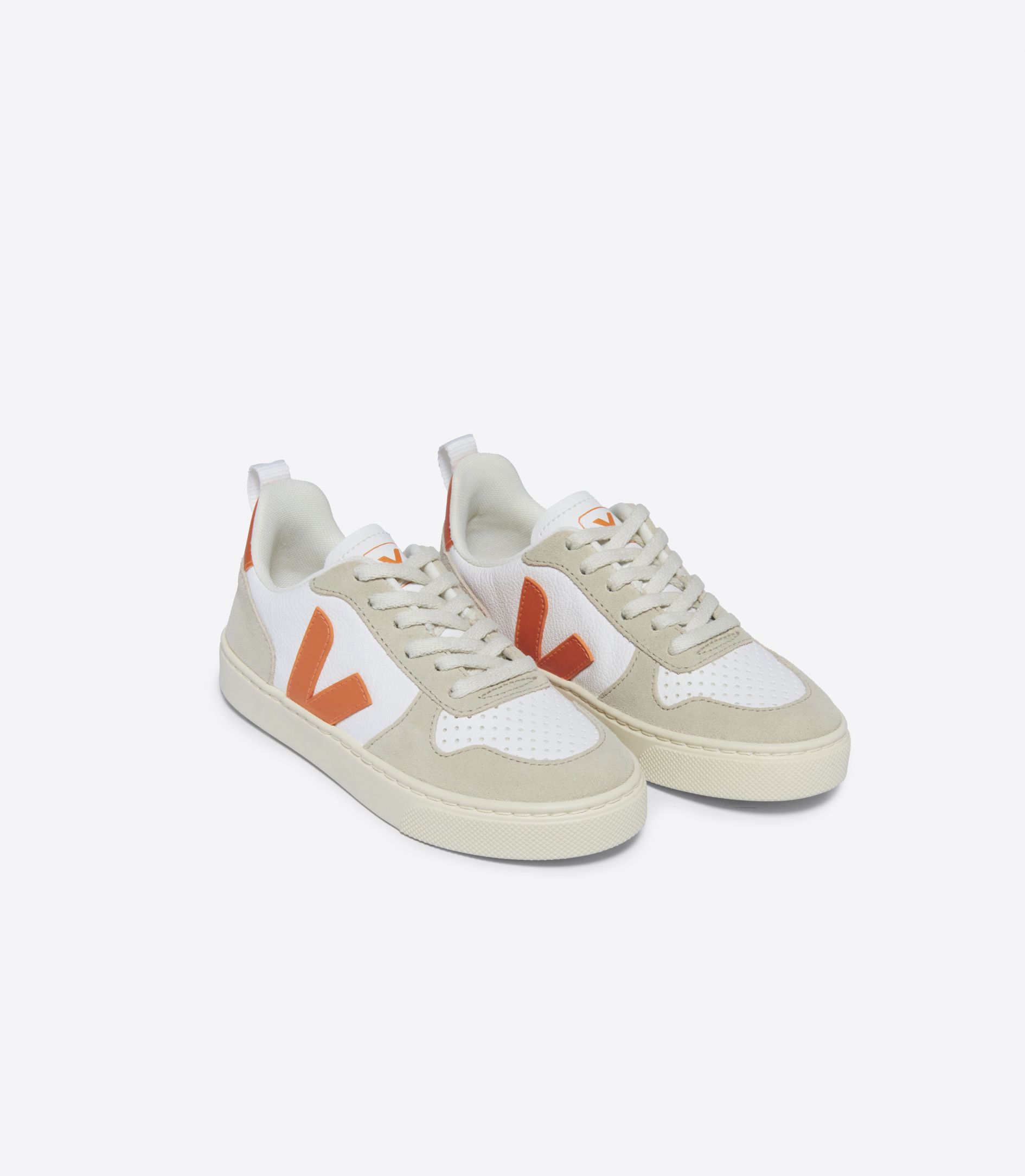 VEJA V-10 LACES LEATHER WHITE FURY ALMOND | VJ24860