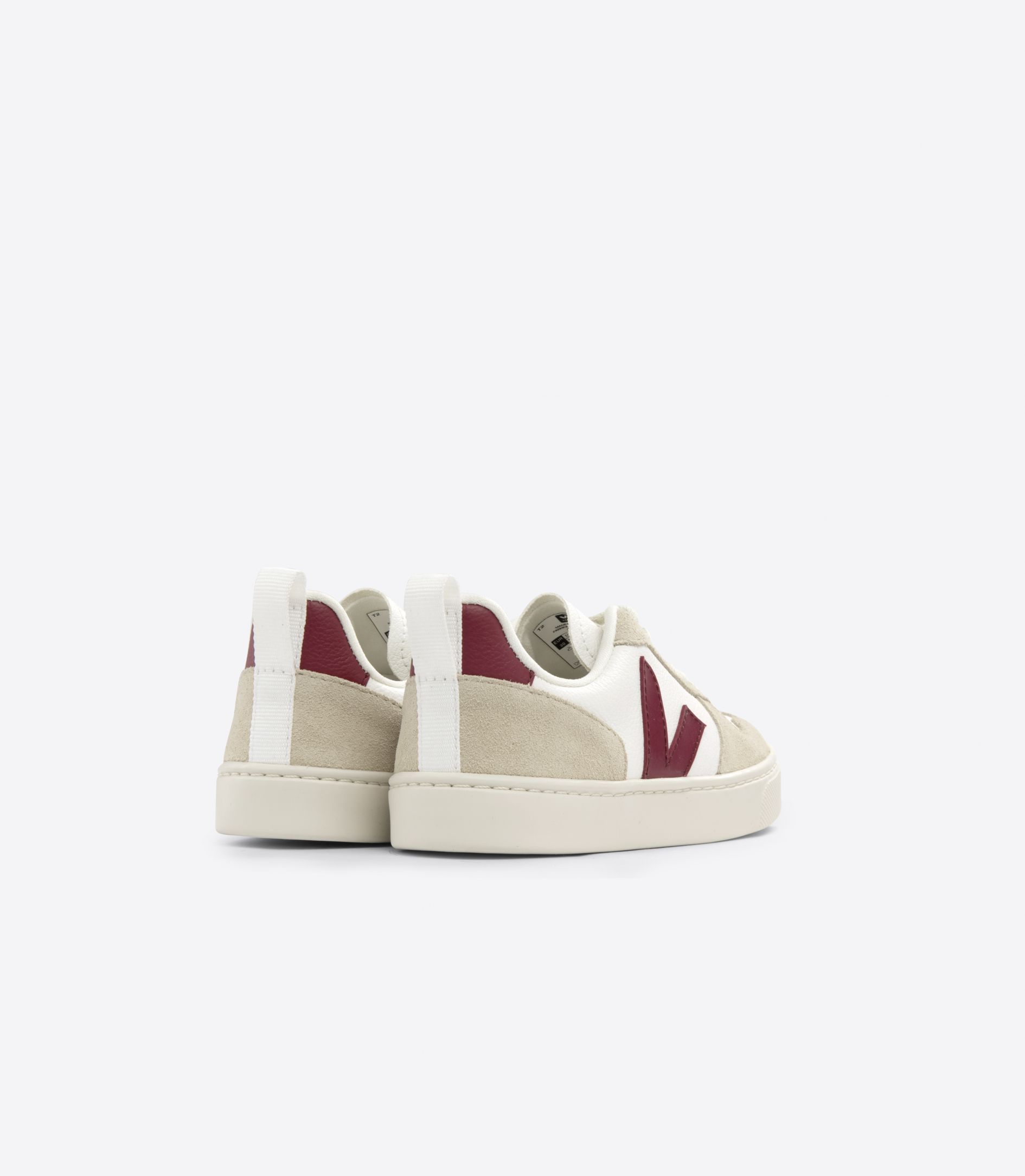 VEJA V-10 LACES LEATHER WHITE MARSALA ALMOND | VJ24807