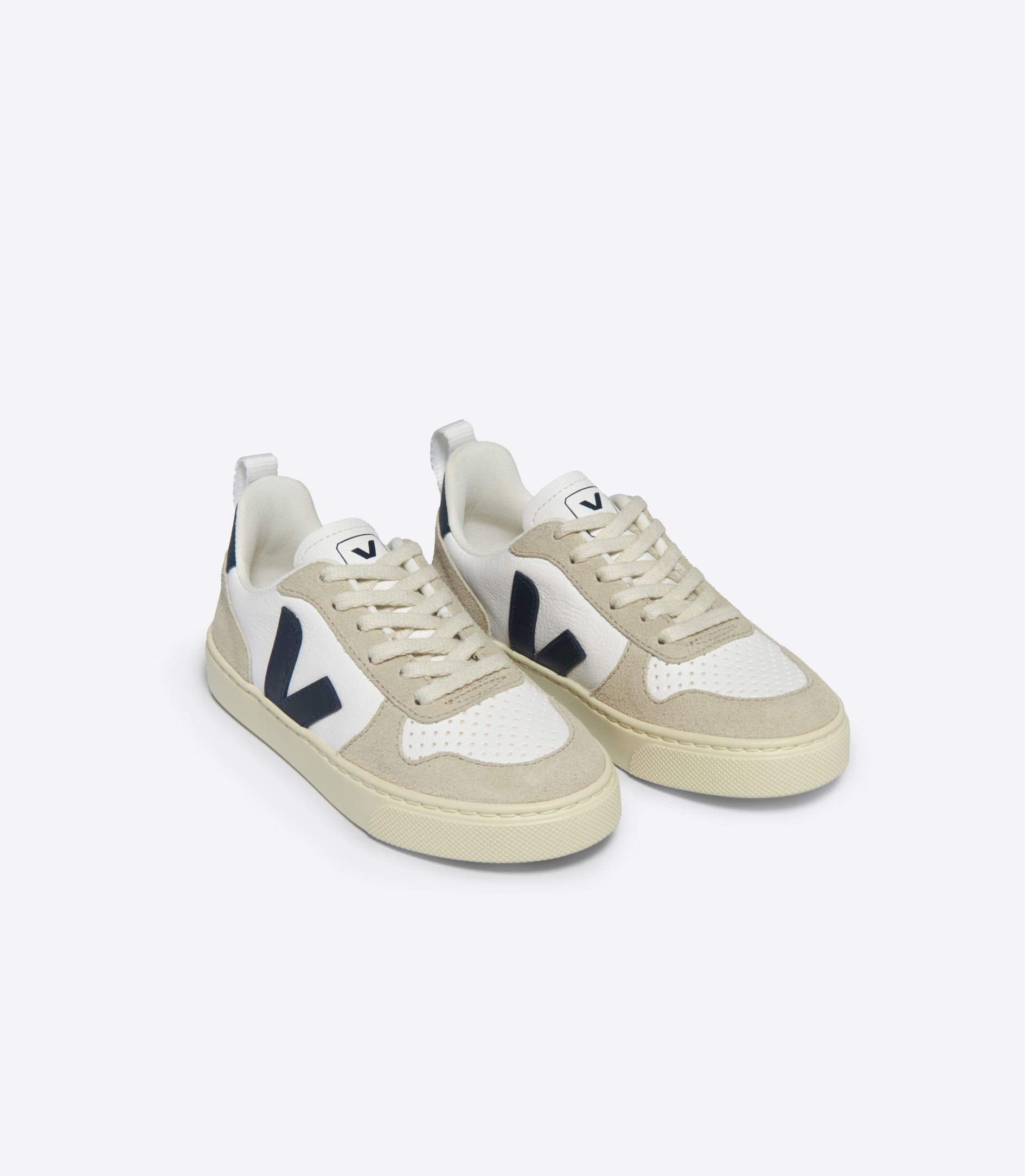 VEJA V-10 LACES LEATHER WHITE NAUTICO ALMOND | VJ24859