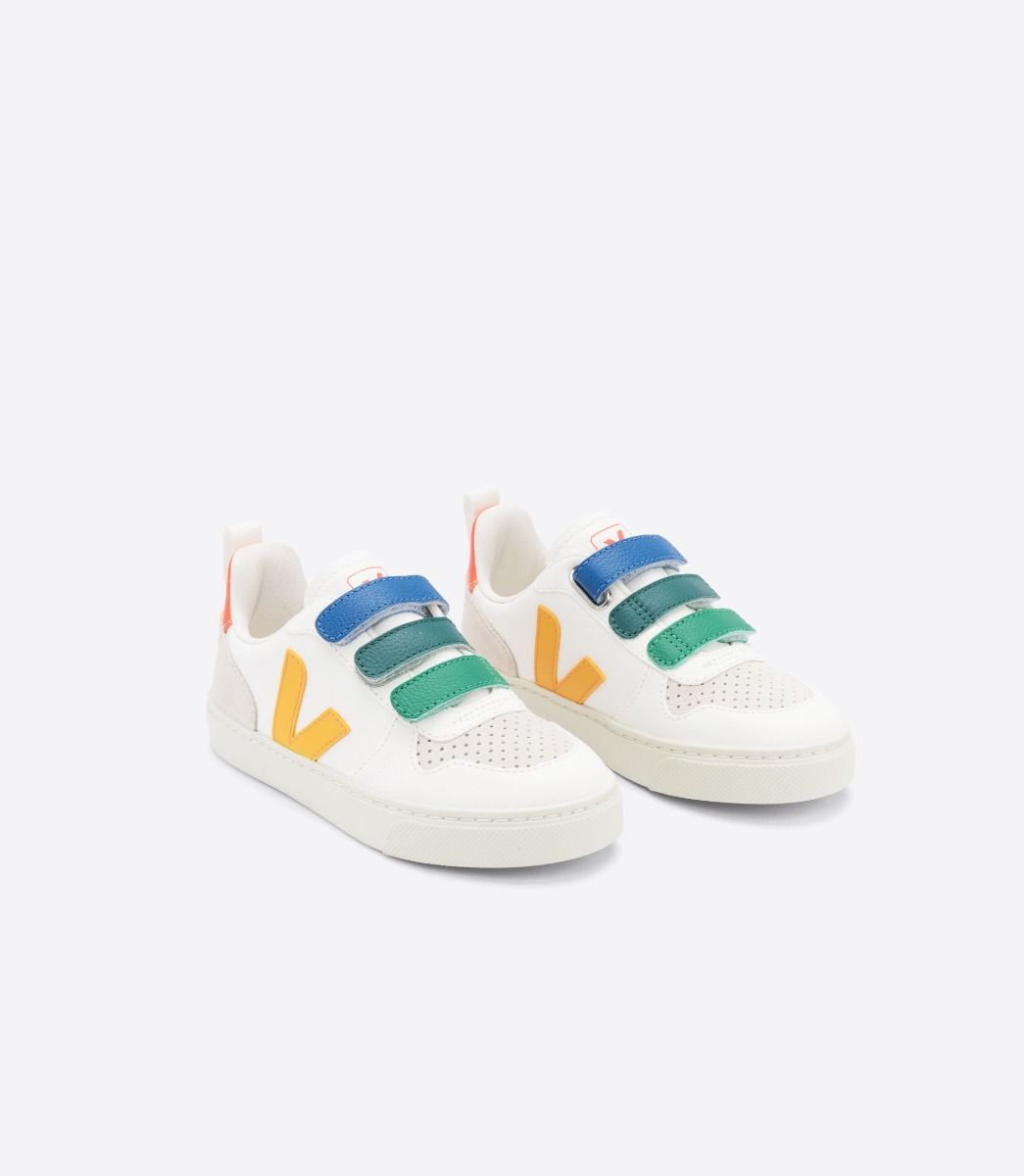 VEJA V-10 LEATHER MULTICO WHITE OURO | VJ24830