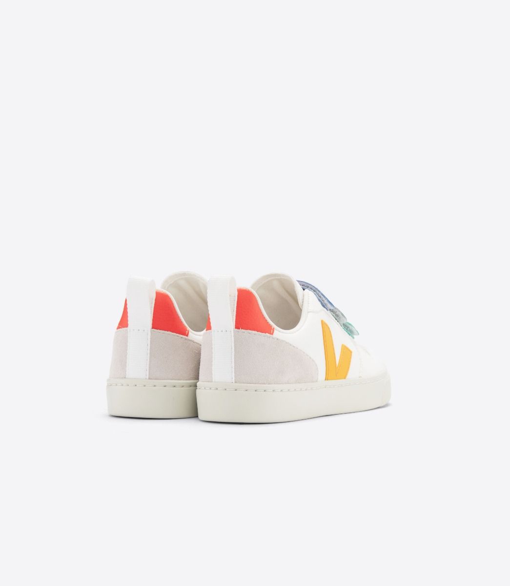 VEJA V-10 LEATHER MULTICO WHITE OURO | VJ24830