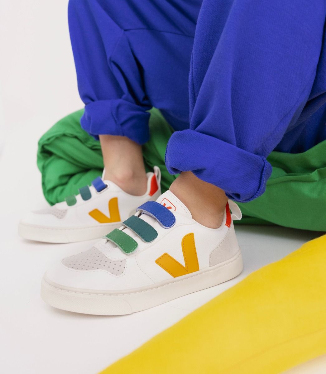 VEJA V-10 LEATHER MULTICO WHITE OURO | VJ24830