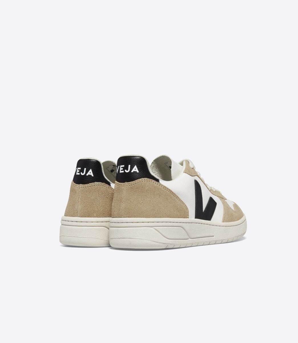 VEJA V-10 LEATHER WHITE BLACK SAHARA | VJ24551