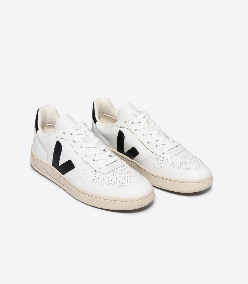 VEJA V-10 LEATHER WHITE BLACK | VJ24214