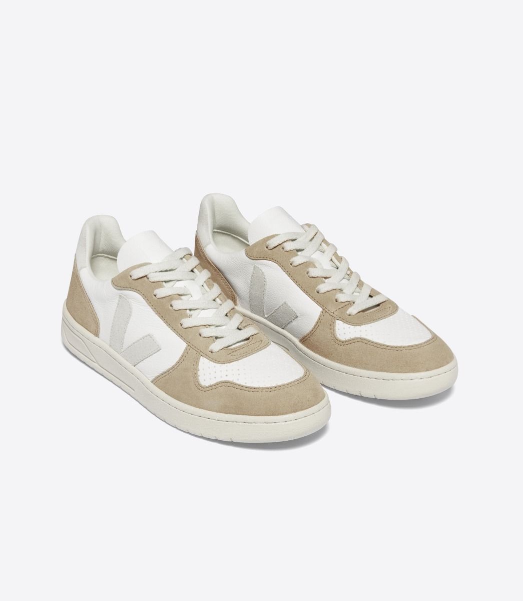 VEJA V-10 LEATHER WHITE NATURAL SAHARA | VJ24552