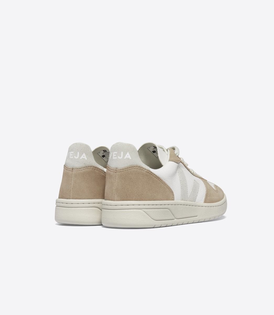 VEJA V-10 LEATHER WHITE NATURAL SAHARA | VJ24552