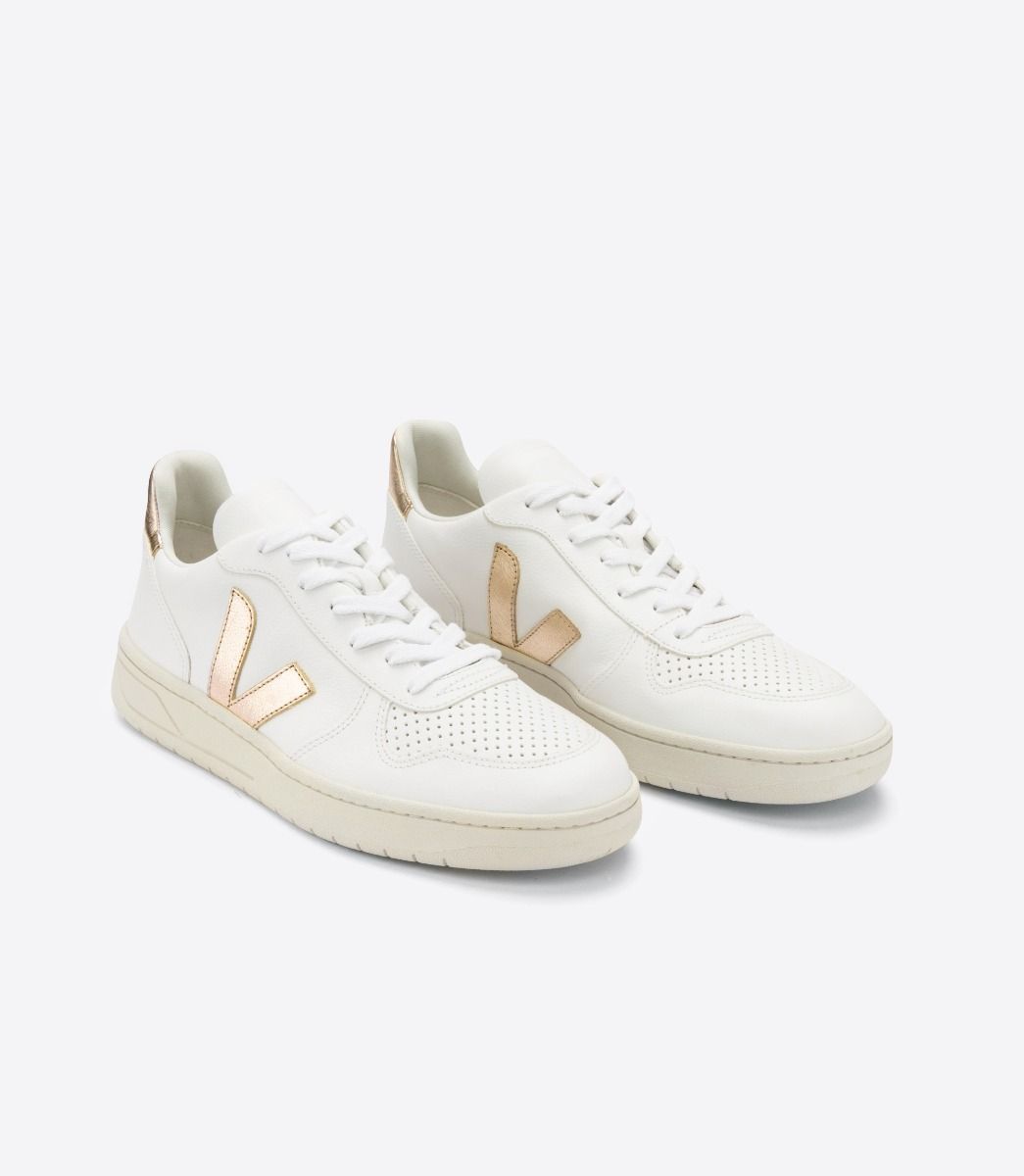 VEJA V-10 LEATHER WHITE PLATINE | VJ24560