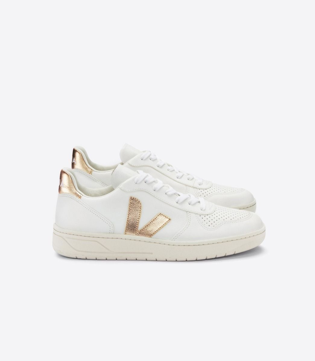 VEJA V-10 LEATHER WHITE PLATINE | VJ24560