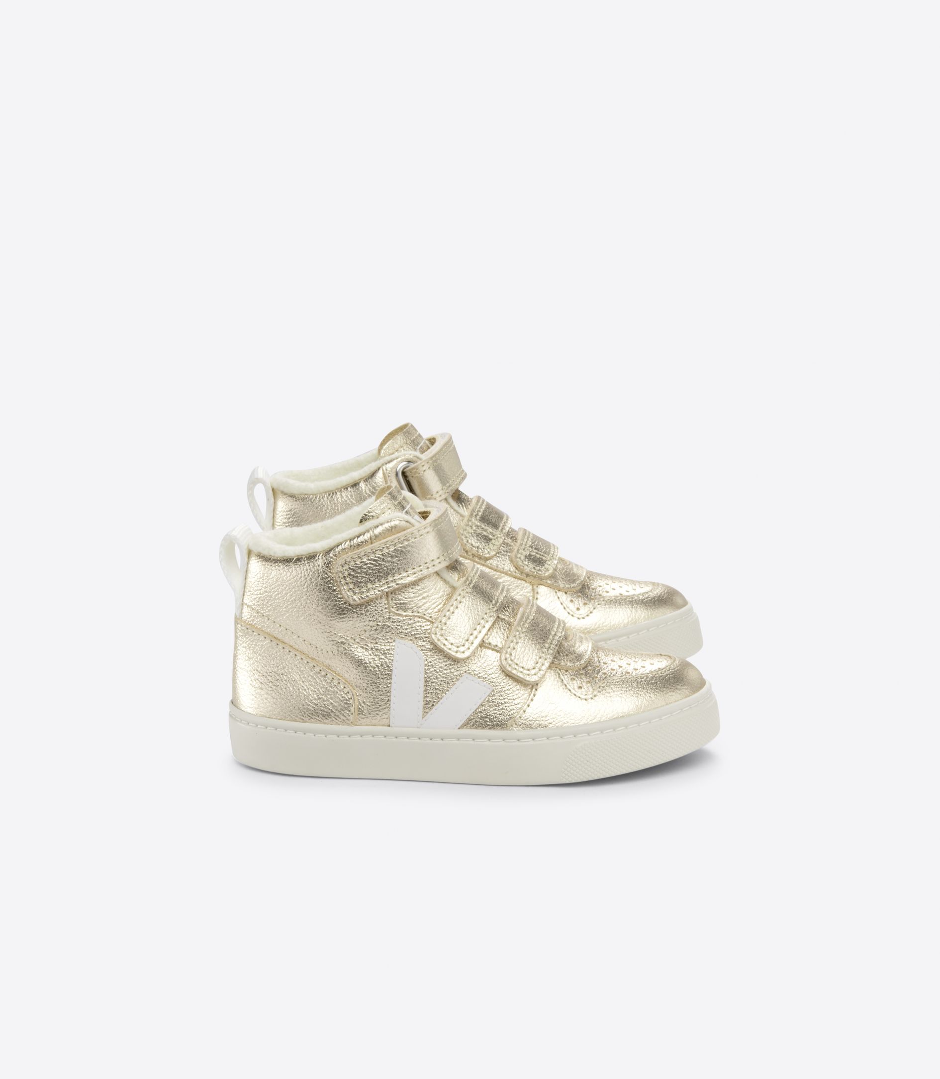 VEJA V-10 MID FURED LEATHER PLATINE | VJ24891