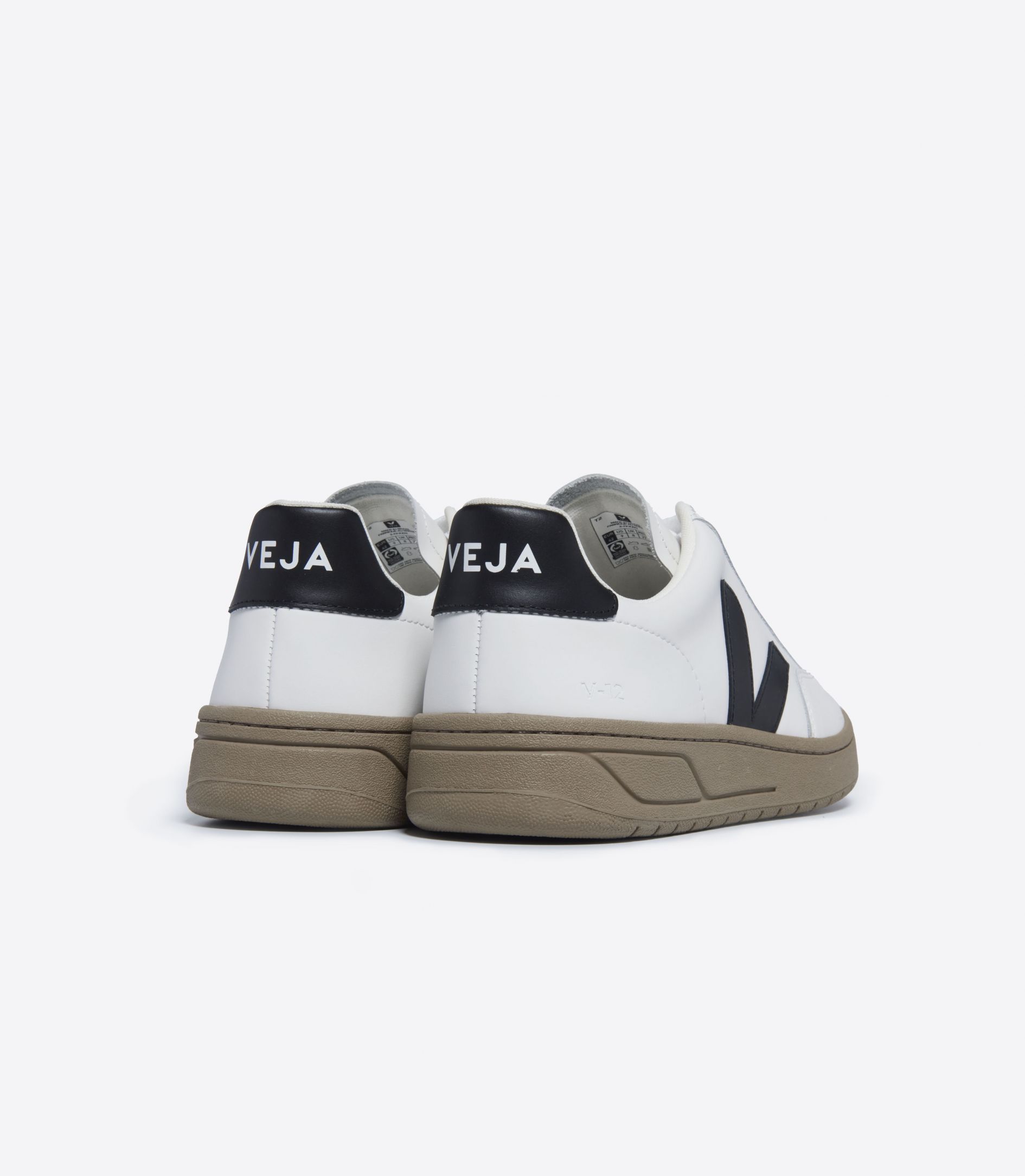 VEJA V-12 LEATHER WHITE BLACK DUNE | VJ24266