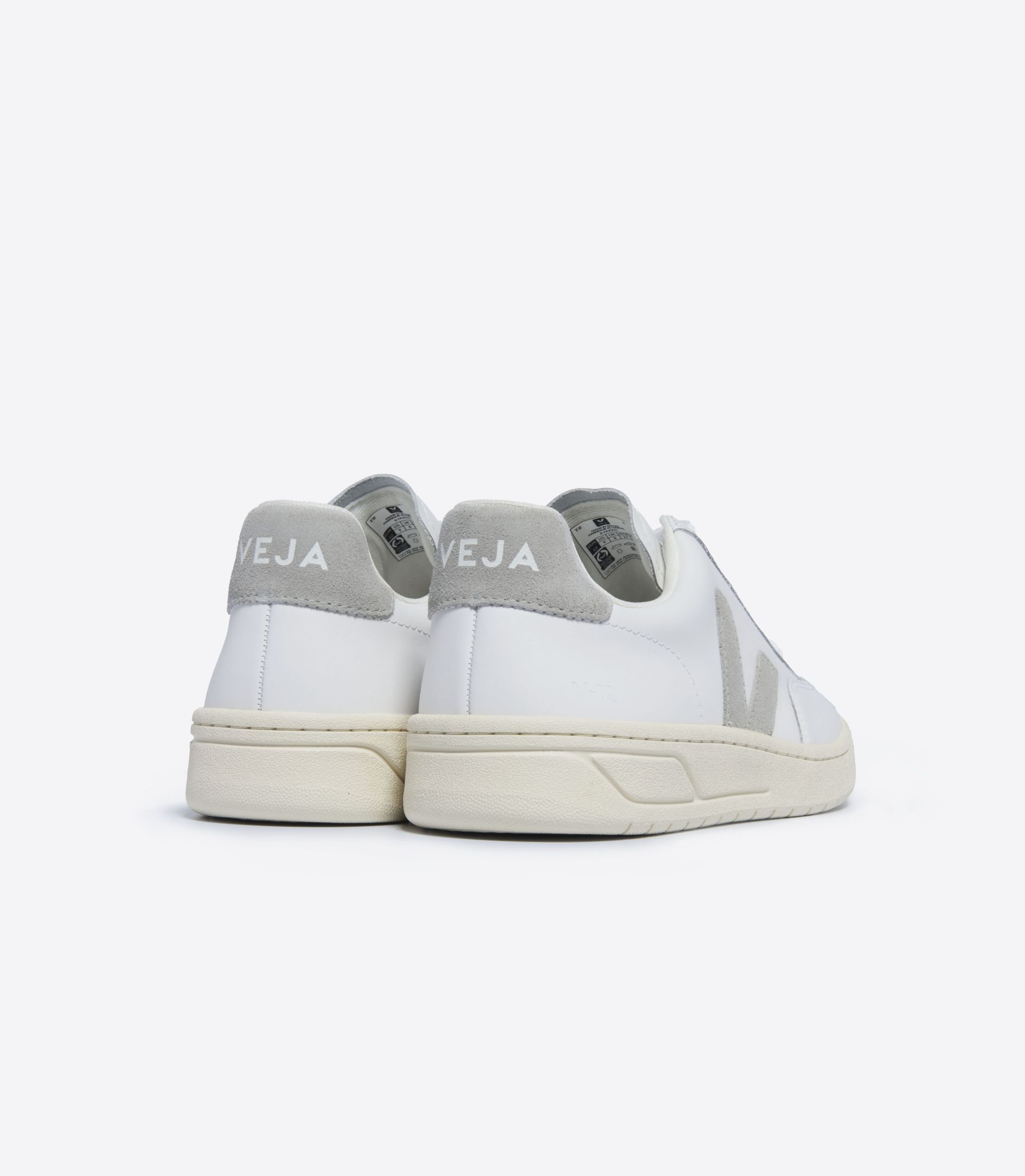 VEJA V-12 LEATHER WHITE LIGHT GREY | VJ24268