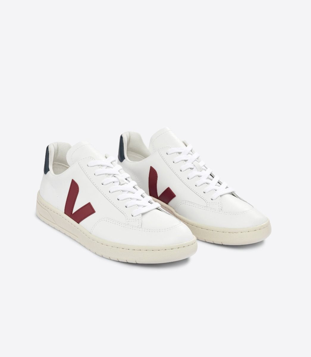 VEJA V-12 LEATHER WHITE MARSALA NAUTICO | VJ24265