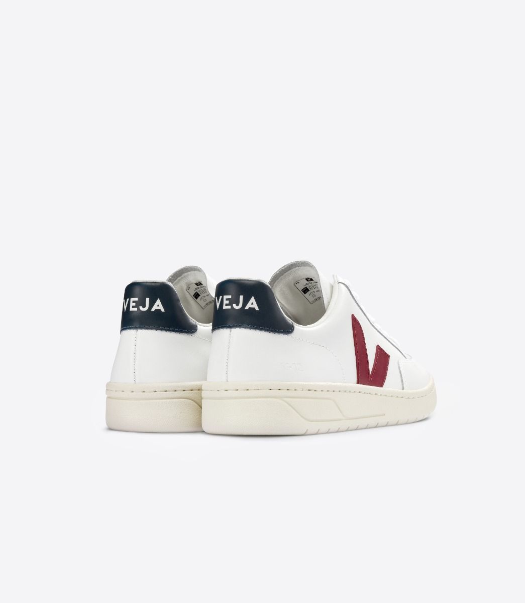 VEJA V-12 LEATHER WHITE MARSALA NAUTICO | VJ24265