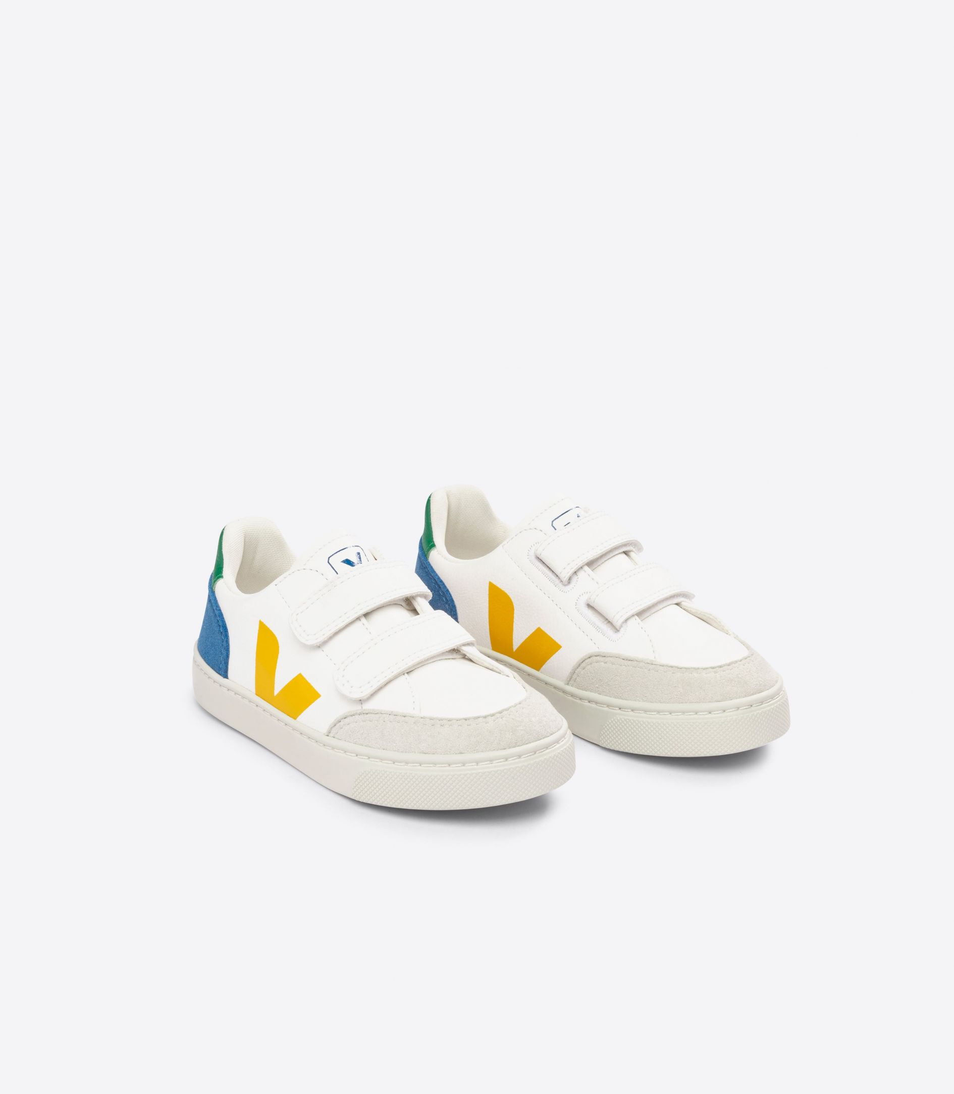 VEJA V-12 LEATHER WHITE MULTICO INDIGO | VJ24887