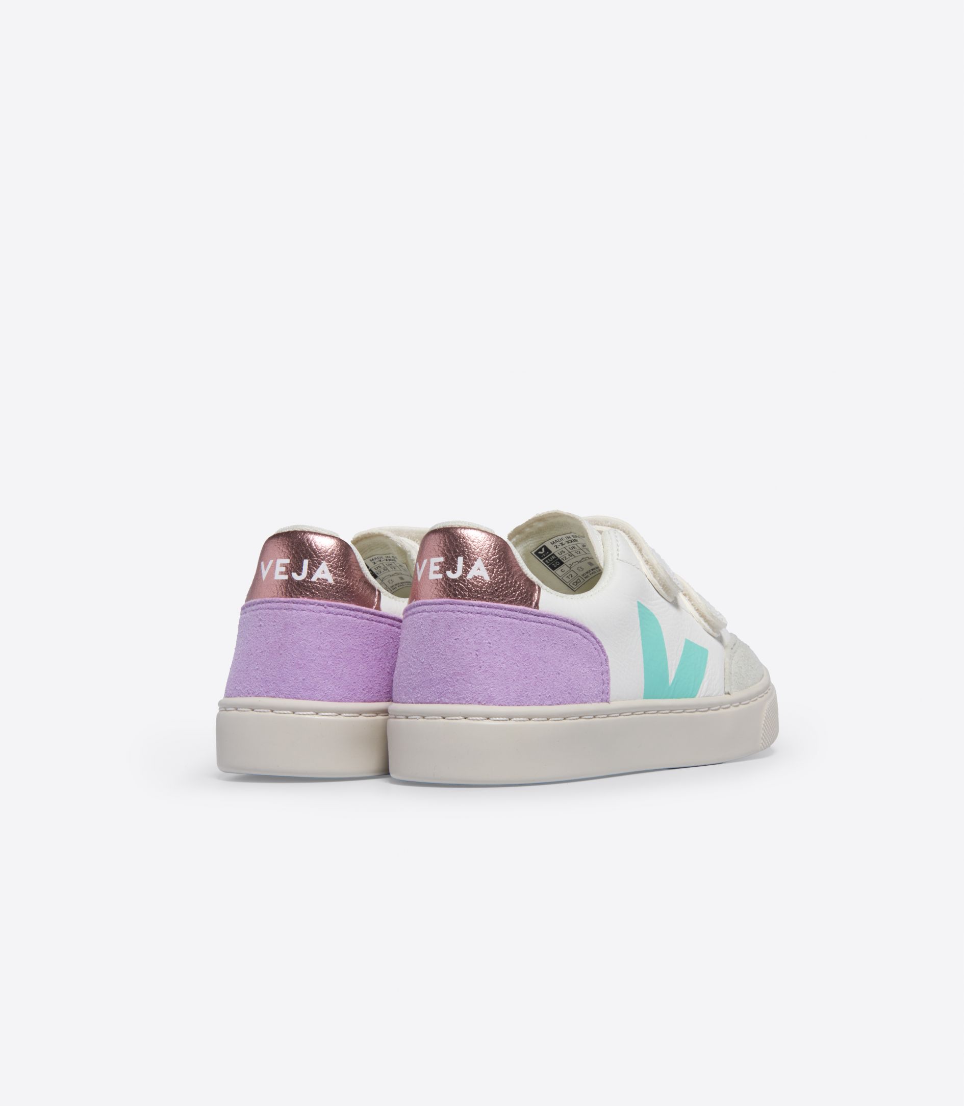 VEJA V-12 LEATHER WHITE MULTICO ORCHID | VJ24886