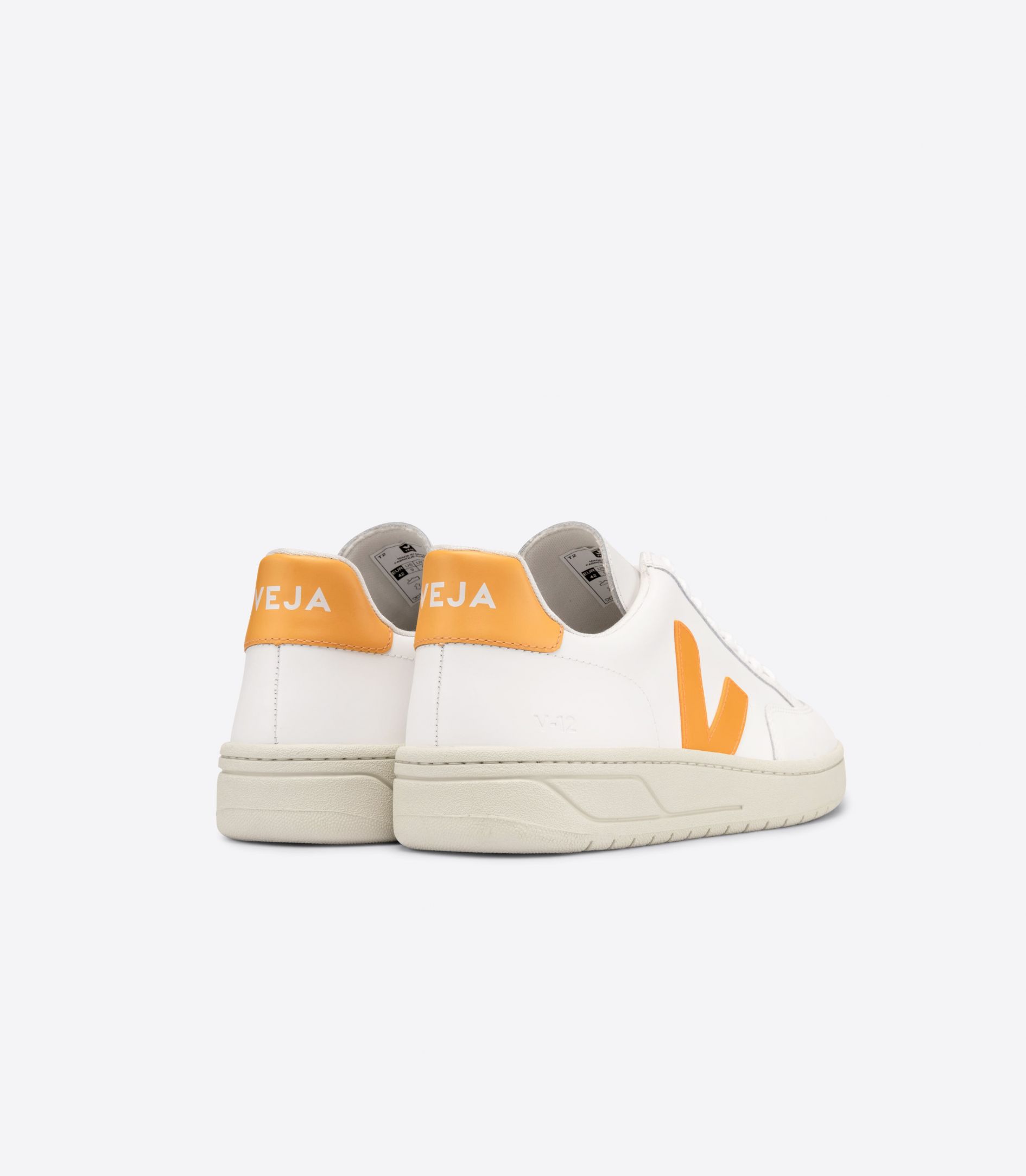 VEJA V-12 LEATHER WHITE OURO | VJ24248