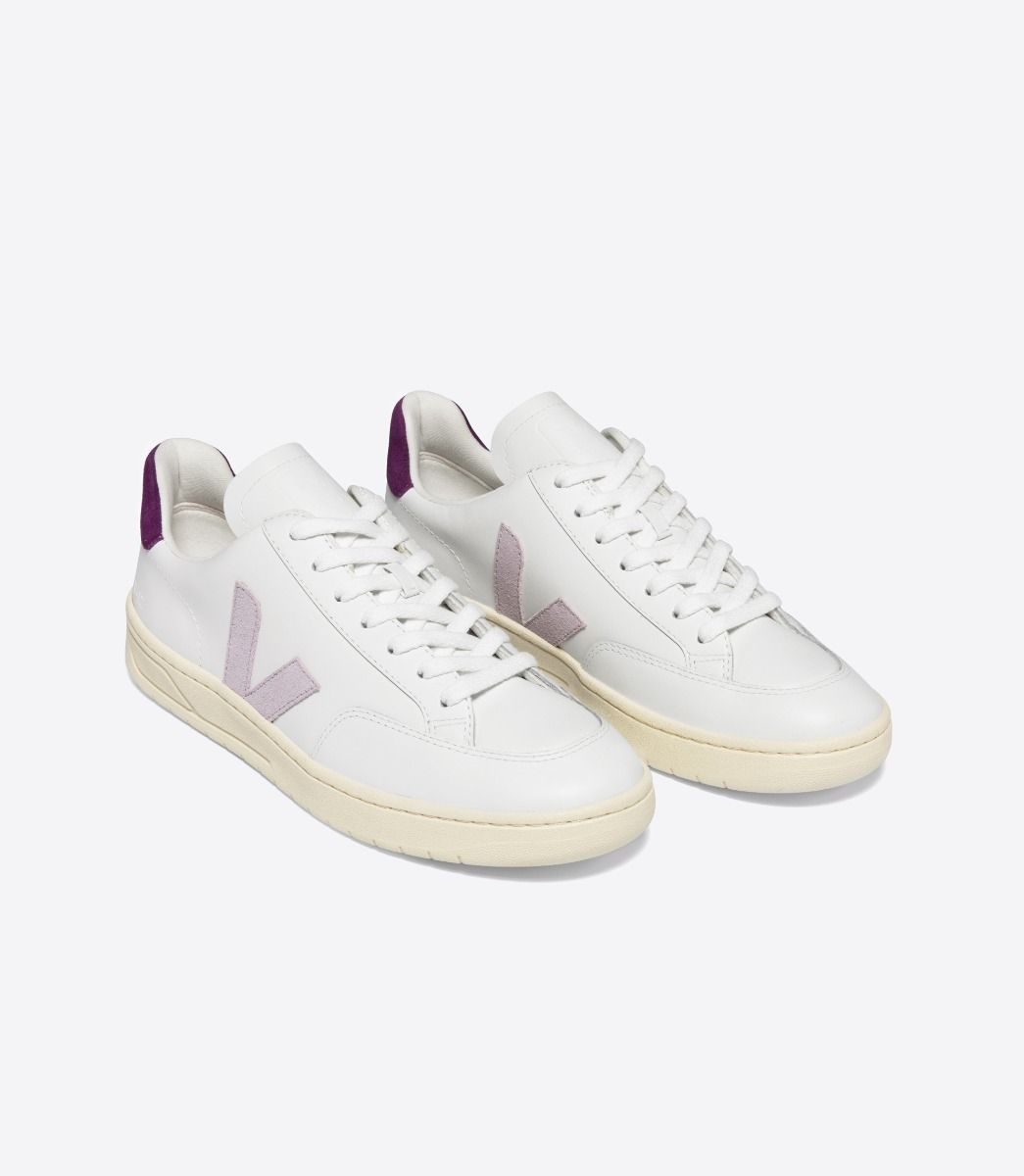 VEJA V-12 LEATHER WHITE PARME MAGENTA | VJ24258