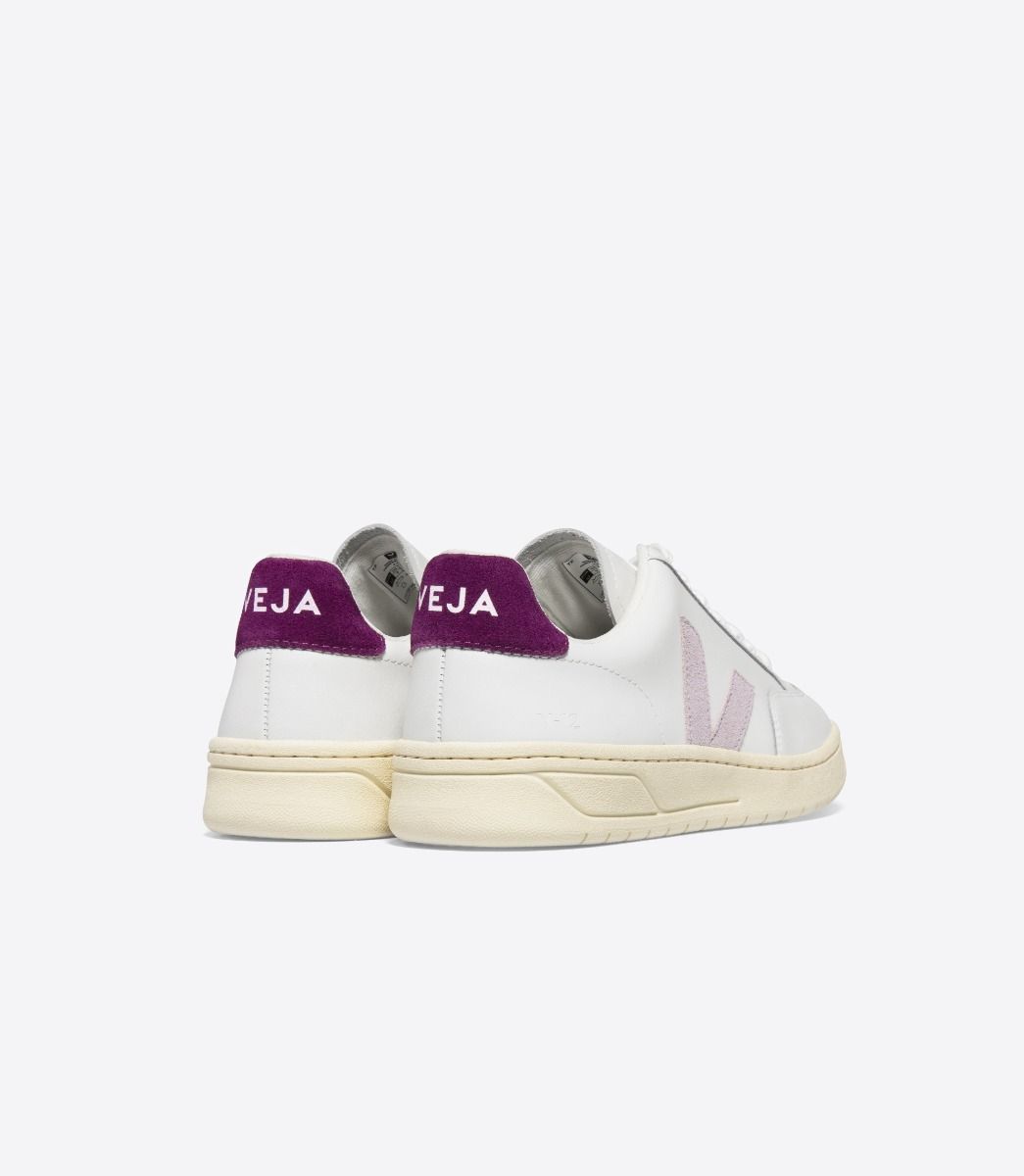 VEJA V-12 LEATHER WHITE PARME MAGENTA | VJ24258