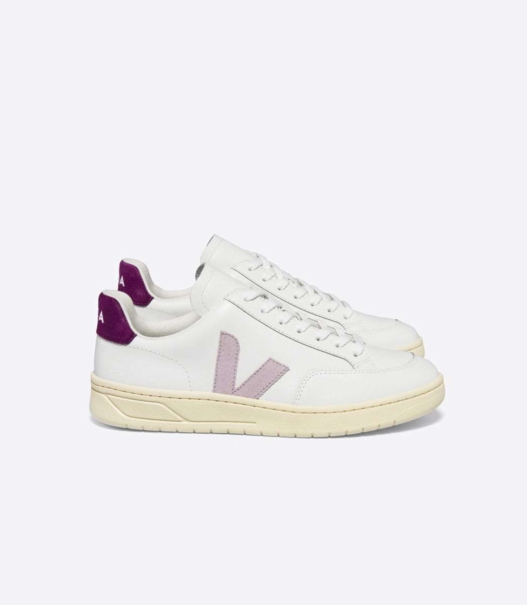 VEJA V-12 LEATHER WHITE PARME MAGENTA | VJ24258