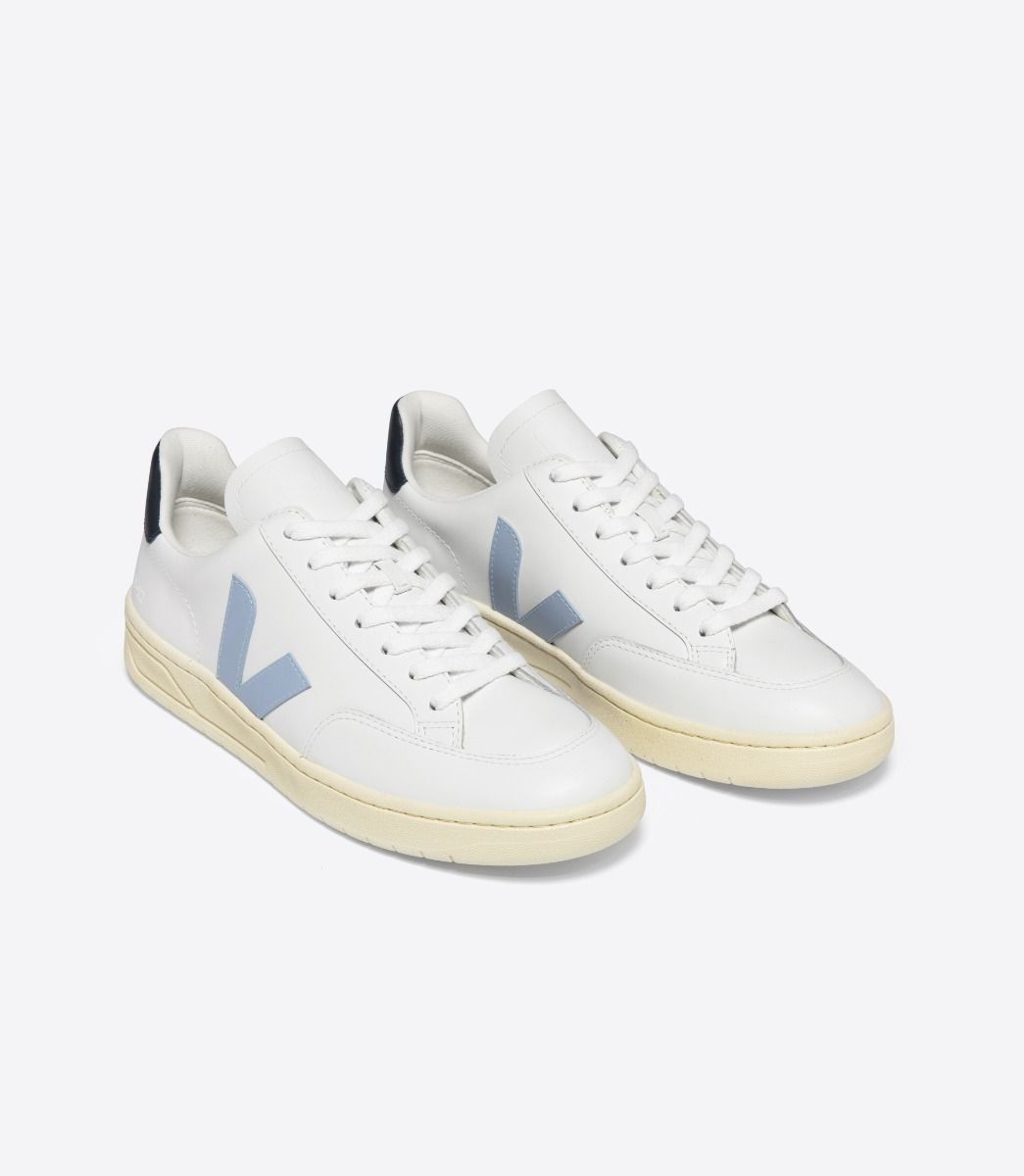 VEJA V-12 LEATHER WHITE STEEL NAUTICO | VJ24592