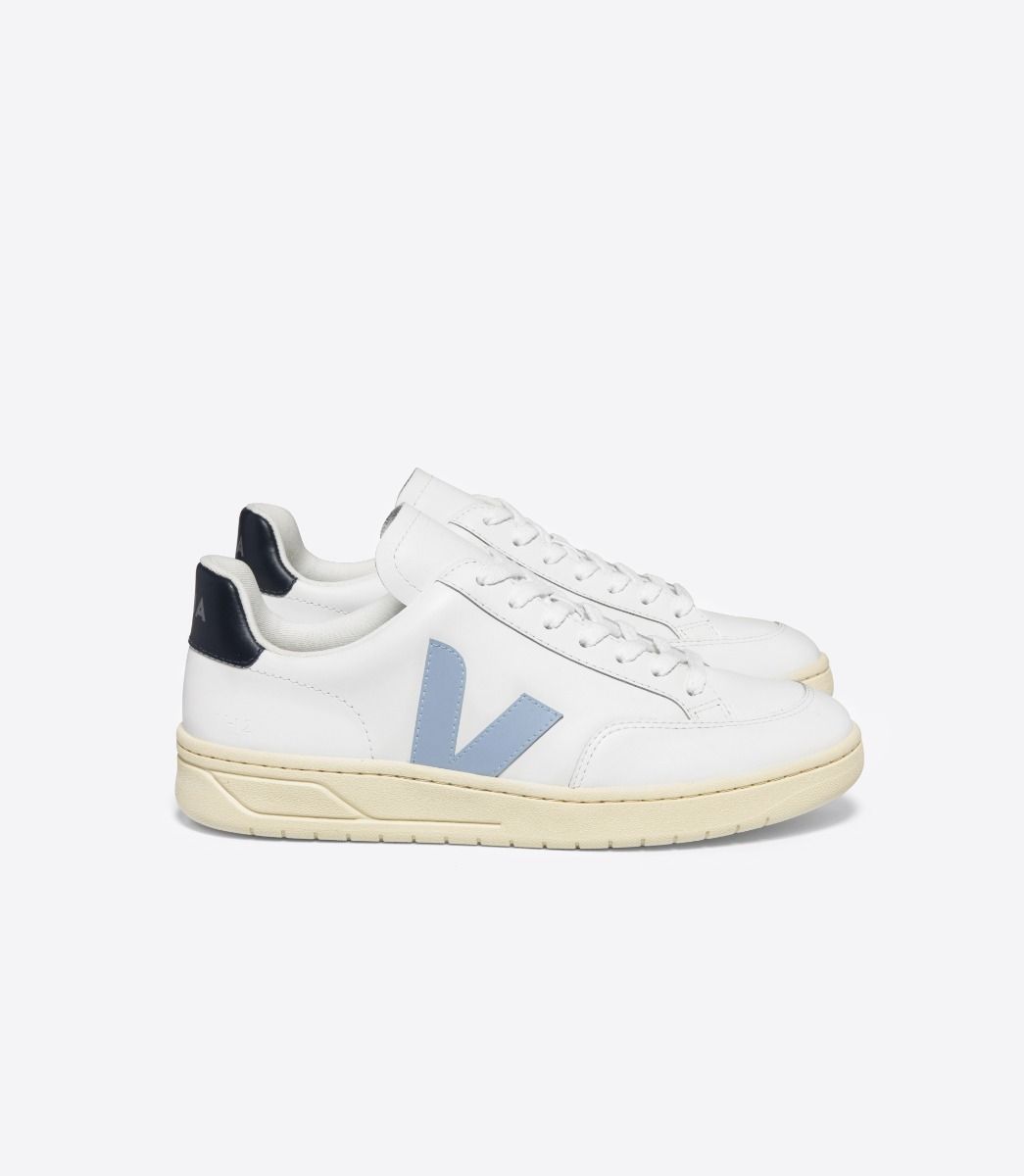 VEJA V-12 LEATHER WHITE STEEL NAUTICO | VJ24592