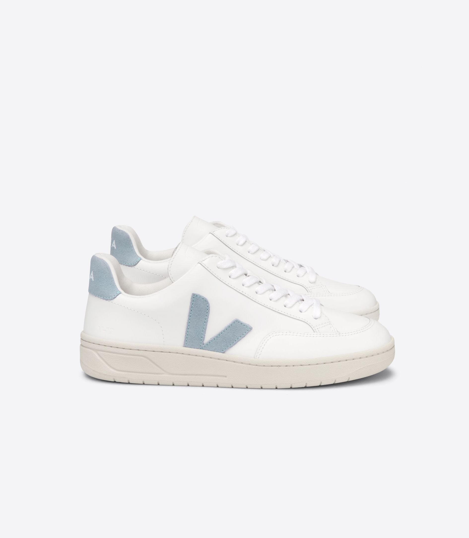 VEJA V-12 LEATHER WHITE STEEL | VJ24251