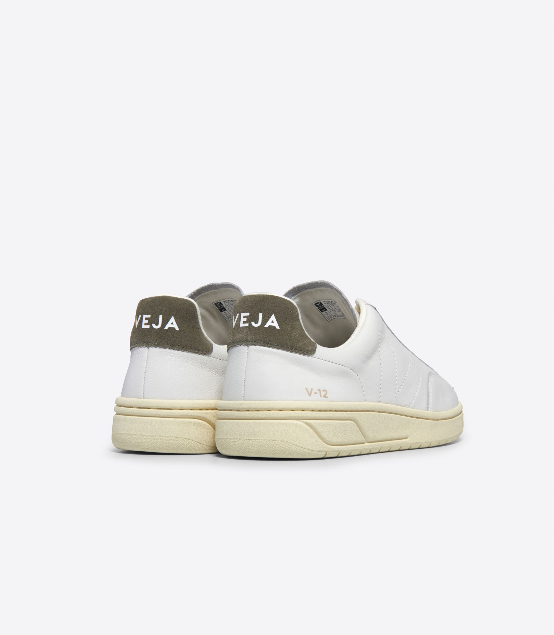 VEJA V-12 STITCH LEATHER WHITE KAKI | VJ24589