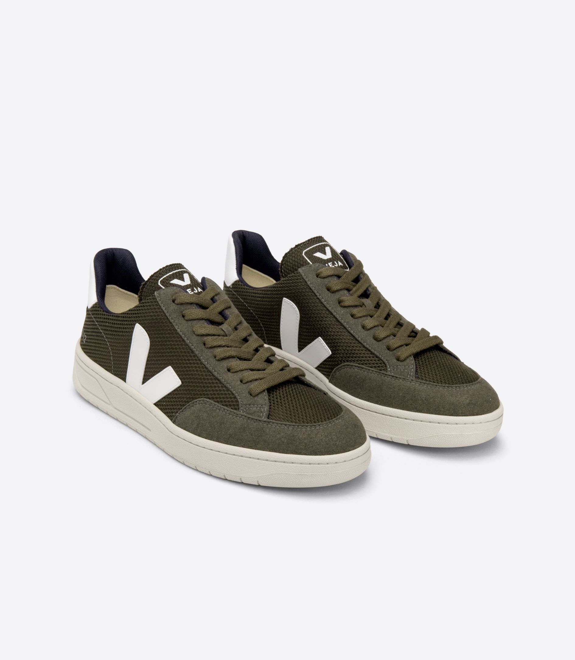 VEJA V-12 VEGAN B-MESH OLIVE WHITE | VJ24250